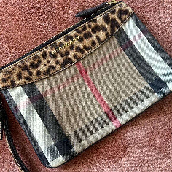 Burberry Cheetah/House Check Wristlet - Picture 1 of 4